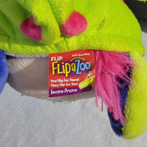 FlipAZoo Dragon and Unicorn-22"-Topsy Turvy-2 in 1 Plush soft animal Pillow - Picture 7 of 10